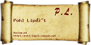 Pohl Lipót névjegykártya